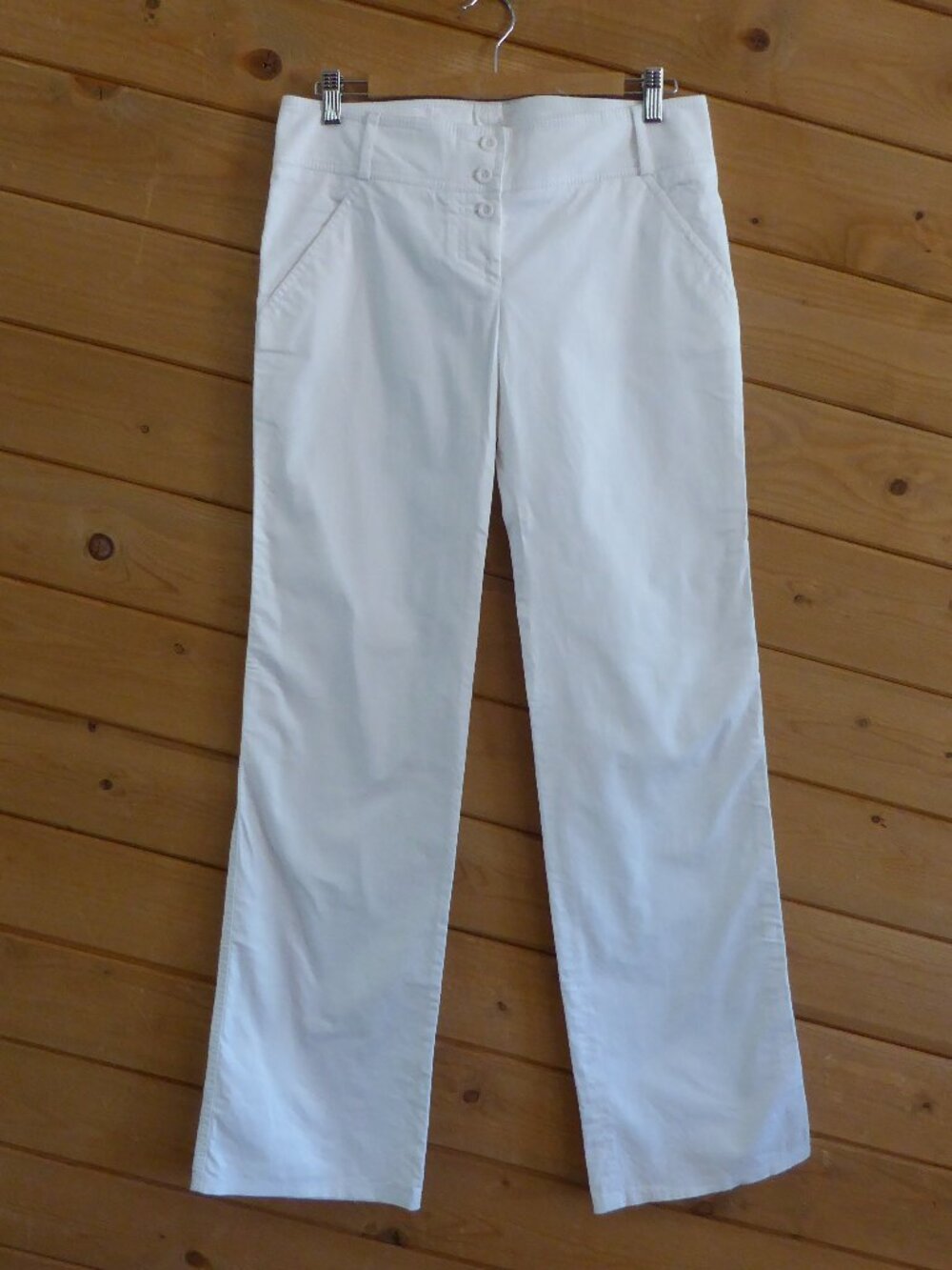 Valentino Roma White Wide Leg Long Tall Casual Pants Size 44 US Size 8